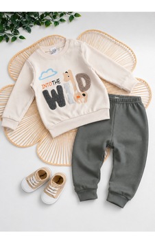 Mou&kou Bebek İşlemeli 2 Li Takım Sweatshirt Ve Alt Seti, Yumuşak Konforlu Günlük Kıyafet Yeşil Mou&kou Bebek İşlemeli 2 Li Takım Sweatshirt Ve Alt Seti, Yumuşak Konforlu Günlük Kıyafet Yeşil