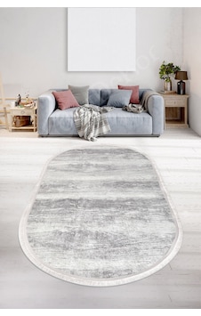 Dijidekor Halı Gri Cool Ky7056 Yıkanabilir Saçaklı Oval Kesme... Gri Dijidekor Halı Gri Cool Ky7056 Yıkanabilir Saçaklı Oval Kesme... Gri