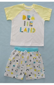 Kidaxi Drone Reglan Kol Tshirt-Şort Erkek Bebek Takım 6-24 Ay Turkuaz