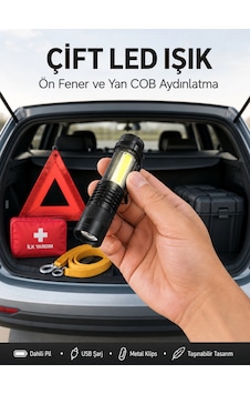 Taşınabilir Şarjlı Led Fener - 4 Modlu, 2000lm, Ayarlanabilir Odak Yeni Nesil - Lisinya