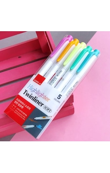 Dong-A Twinliner Soft Fosforlu Kalem Çift Taraflı 5'Li Set Dong-A Twinliner Soft Fosforlu Kalem Çift Taraflı 5'Li Set