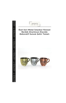 Özel Seri Metal İstanbul Yöresel Bardak Alışılmışın Dışında Dekoratif Sunum Şehir Temalı Çok Renkli