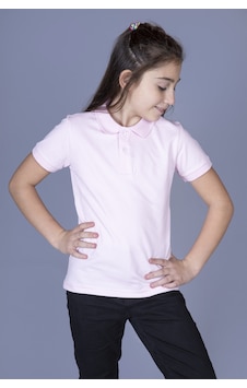 Toontoy Kids Toontoy Kız Çocuk Polo Yaka Tişört Pudra Toontoy Kids Toontoy Kız Çocuk Polo Yaka Tişört Pudra
