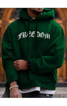 Altamira Unisex Freedom Baskılı Oversize Kapüşonlu Sweatshirt 001