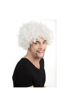 Beyaz Renk Kıvırcık Afro Bonus Peruk Çok Renkli Beyaz Renk Kıvırcık Afro Bonus Peruk Çok Renkli