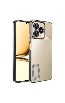 Zore Realme C53 Kılıf Kamera Korumalı Logo Gösteren Ogaa Omega Kapak - Siyah