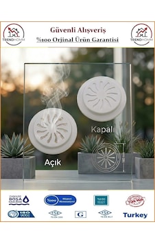Trendhomm Aç Kapa Doğalgaz Havalandırma Cam Menfezi - Sert Plastik - Beyaz