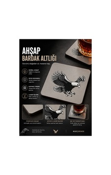 Beşiktaş Lisanslı Ahşap Bardak Altlığı Gri