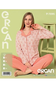 Ercan P-7095 Uzun Kol Gömlek Kadın Pijama Takımı Çok Renkli Ercan P-7095 Uzun Kol Gömlek Kadın Pijama Takımı Çok Renkli