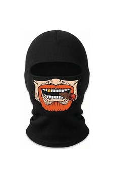 Genel Unisex Sakallı Puro Baskılı Balaklava 1 Adet Tek Beden Viskoz Kask İçi Outdoor Ma Siyah / Standart