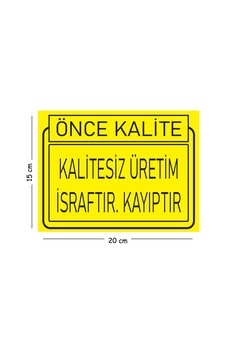 Metal Kalitesiz Üretim İsraftır Kayıptır 15x20 Cm Uyarı İş Güvenliği Levhası Metal Kalitesiz Üretim İsraftır Kayıptır 15x20 Cm Uyarı İş Güvenliği Levhası