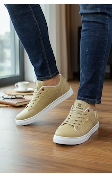 Sneakers Bağcıklı Erkek Ayakkabı Legan-8111 Bej