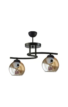 Fuji Modern Dekoratif Salon - Mutfak - Yatak Odası Siyah Renk Bal Camlı 2 Li Avize Diğer Fuji Modern Dekoratif Salon - Mutfak - Yatak Odası Siyah Renk Bal Camlı 2 Li Avize Diğer