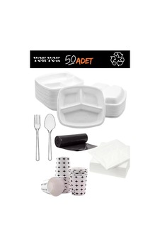 50 Adet 3 Gözlü Köpük Tabak/tabildot Set Çok Renkli 50 Adet 3 Gözlü Köpük Tabak/tabildot Set Çok Renkli