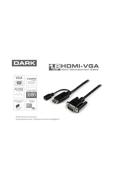 Dark Dk Hd Ahdmıxvgal180 Hdmı To Vga Aktif Dönüştürücü Kablo Dark Dk Hd Ahdmıxvgal180 Hdmı To Vga Aktif Dönüştürücü Kablo