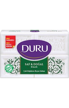 DURU SAF VE DOĞAL KLASİK BEYAZ SABUN KOKULU BANYO SABUNU 4x150 GR DURU SAF VE DOĞAL KLASİK BEYAZ SABUN KOKULU BANYO SABUNU 4x150 GR