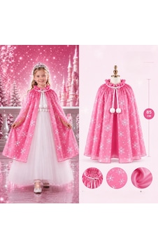 SKYGO Kar Tanesi Desenli Pembe Elsa Pelerini - Astarlı Frozen Pelerini 85 Cm Pop Çok Renkli SKYGO Kar Tanesi Desenli Pembe Elsa Pelerini - Astarlı Frozen Pelerini 85 Cm Pop Çok Renkli