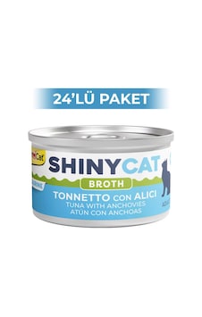Gimcat Shinycat Broth Sos İçinde Ançuezli ve Ton Balıklı Kedi Konservesi 24 x 70 G Gimcat Shinycat Broth Sos İçinde Ançuezli ve Ton Balıklı Kedi Konservesi 24 x 70 G