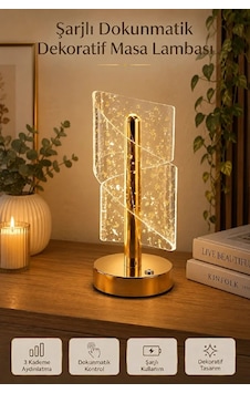 Gold Masa Lambası Spiral Efektli Şarjlı Led Masa Lambası Akrilik Kristal Görünümlü Dekoratif Gece L Gold Masa Lambası Spiral Efektli Şarjlı Led Masa Lambası Akrilik Kristal Görünümlü Dekoratif Gece L