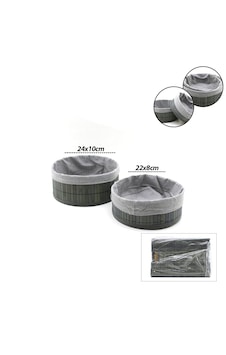 Go İthalat Gri 2 Boy Yuvarlak Bambu Kenar Organizer Sepet Ahşap Altlık - Bezli Çap 22x24cm Açık Gri Go İthalat Gri 2 Boy Yuvarlak Bambu Kenar Organizer Sepet Ahşap Altlık - Bezli Çap 22x24cm Açık Gri