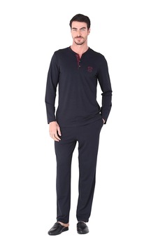 Moda Dua D's Damat 221001 Uzun Kol Pijama Takımı Lacivert Moda Dua D's Damat 221001 Uzun Kol Pijama Takımı Lacivert