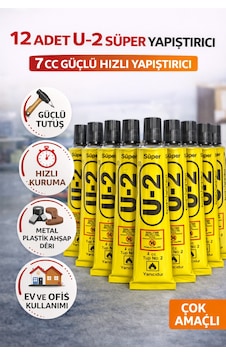 12 Adet U-2 Süper Yapıştırıcı 7 Cc Güçlü Hızlı Yapıştırıcı Çok Amaçlı Metal Plastik Ahşap Deri Yapıştırıcı 12 Adet U-2 Süper Yapıştırıcı 7 Cc Güçlü Hızlı Yapıştırıcı Çok Amaçlı Metal Plastik Ahşap Deri Yapıştırıcı
