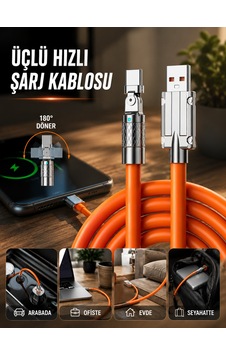 3 İn 1 Süper Hızlı Şarj Kablosu Android İos Uyumlu Silikon Şarj Kablosu - 4999 3 İn 1 Süper Hızlı Şarj Kablosu Android İos Uyumlu Silikon Şarj Kablosu - 4999