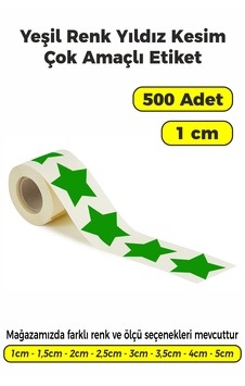 Yeşil Renk Yıldız Kesim Sticker Etiket 1cm - 500 Adet Yeşil Yeşil Renk Yıldız Kesim Sticker Etiket 1cm - 500 Adet Yeşil