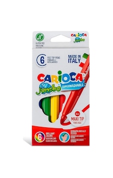 Carioca 6 Renk Jumbo Süper Yıkanabilir Keçeli Kalem 40568 Carioca 6 Renk Jumbo Süper Yıkanabilir Keçeli Kalem 40568