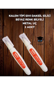 Kalem Tipi Sıvı Daksil Silici Beyaz Renk Bilyeli Metal Uç 2 Adet Kalem Tipi Sıvı Daksil Silici Beyaz Renk Bilyeli Metal Uç 2 Adet