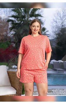 Aydoğan Kadın Lara Büyük Beden Şortlu Cotton Mercan Pijama Takım 0142 Pembe Aydoğan Kadın Lara Büyük Beden Şortlu Cotton Mercan Pijama Takım 0142 Pembe