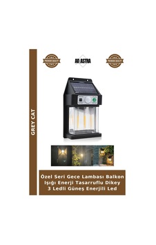 Özel Seri Gece Lambası Balkon Işığı Enerji Tasarruflu Dikey 3 Ledli Güneş Enerjili Led Çok Renkli Özel Seri Gece Lambası Balkon Işığı Enerji Tasarruflu Dikey 3 Ledli Güneş Enerjili Led Çok Renkli