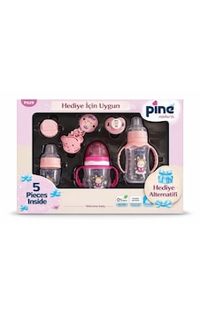 Pine Natura Bebek Biberon Seti 5 Parça - Pembe Pine Natura Bebek Biberon Seti 5 Parça - Pembe