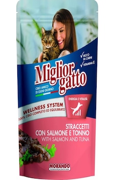 Miglior Gatto Somon ve Tuna Balık Parçalı Pouch Yetişkin Kedi Maması 100 G