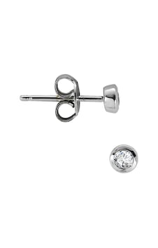 0.05 Ct. Pırlanta Tektaş Gümüş Erkek Küpesi