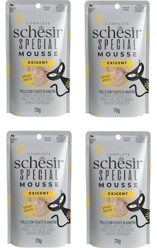 Schesir Pouch Exigent Tavuk ve Ördek Karaciğerli Kedi Yaş Maması 4 x 70 G Schesir Pouch Exigent Tavuk ve Ördek Karaciğerli Kedi Yaş Maması 4 x 70 G