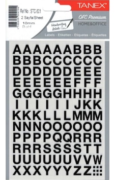 Tanex Harf Sticker 2 Sayfa Stc-501 - 2 Adet Tanex Harf Sticker 2 Sayfa Stc-501 - 2 Adet