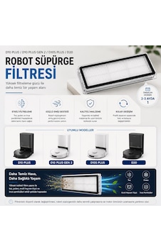 Dreame D10 Plus D10 Plus Gen 2 D10s Plus D20 Modelleri İle Uyumlu Robot Süpürge Filtresi
