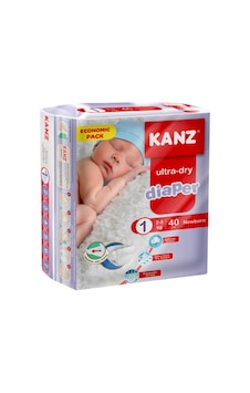 Kanz Ultra-Dry Diaper Yenidoğan Bebek Bezi 1 Numara Ekonomik Paket 40 Adet Kanz Ultra-Dry Diaper Yenidoğan Bebek Bezi 1 Numara Ekonomik Paket 40 Adet