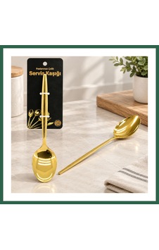 Bezos Metal Altın Servis Kaşığı 27 Cm Bzs01 Bezos Metal Altın Servis Kaşığı 27 Cm Bzs01