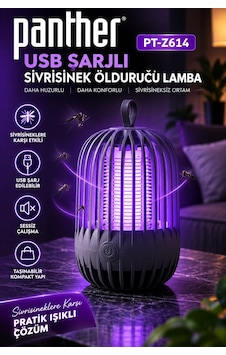 Panther Sb Şarjlı Sivrisinek Öldürücü Lamba Mor Işıklı, Askı Halkalı, Kompakt Ve Taşınabilir Tasar Panther Sb Şarjlı Sivrisinek Öldürücü Lamba Mor Işıklı, Askı Halkalı, Kompakt Ve Taşınabilir Tasar