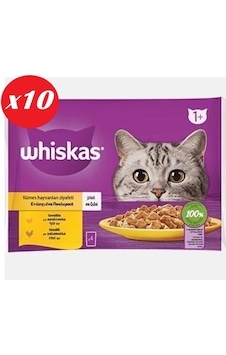 Whiskas Tavuklu Ve Hindili Yet. Kedi Maması 4x85gr Set 10'lu