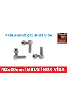 M2 İmbus İnox Paslanmaz Vida M2x20 48 ADET M2 İmbus İnox Paslanmaz Vida M2x20 48 ADET
