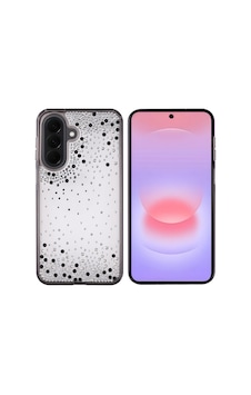 Samsung Galaxy A57 Kılıf Airbag Tasarımlı Damla Taşlı Şeffaf Pera Silikon Kapak Siyah