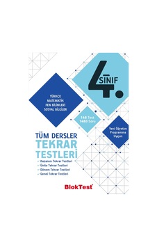 4.Sınıf Tüm Dersler Tekrar Testleri - Bloktest Yayınları 4.Sınıf Tüm Dersler Tekrar Testleri - Bloktest Yayınları