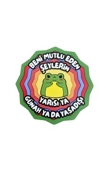 Beni Mutlu Eden Şeylerin Baskılı Ahşap Bardak Altlığı Beni Mutlu Eden Şeylerin Baskılı Ahşap Bardak Altlığı