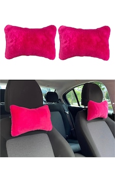 Yumuşak Peluşlu Ortopedik Araba Seyahat Boyun Yastığı 2'li Fuşya Pembe Yumuşak Peluşlu Ortopedik Araba Seyahat Boyun Yastığı 2'li Fuşya Pembe