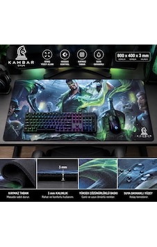 Kambar Oyun Büyük Boy Gaming Mouse Pad 800 400 3 Mm