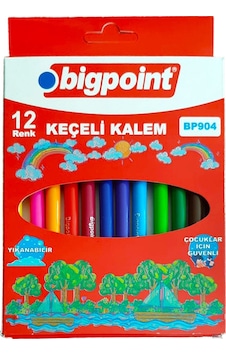 Bigpoint Keçeli Kalem 12'li Set Karton Kutulu X 12 Set