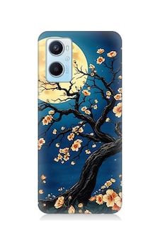 Oppo A96 Uyumlu Ay Altında Kiraz Çiçeği Desenli Silikon Kılıf Çok Renkli Oppo A96 Uyumlu Ay Altında Kiraz Çiçeği Desenli Silikon Kılıf Çok Renkli